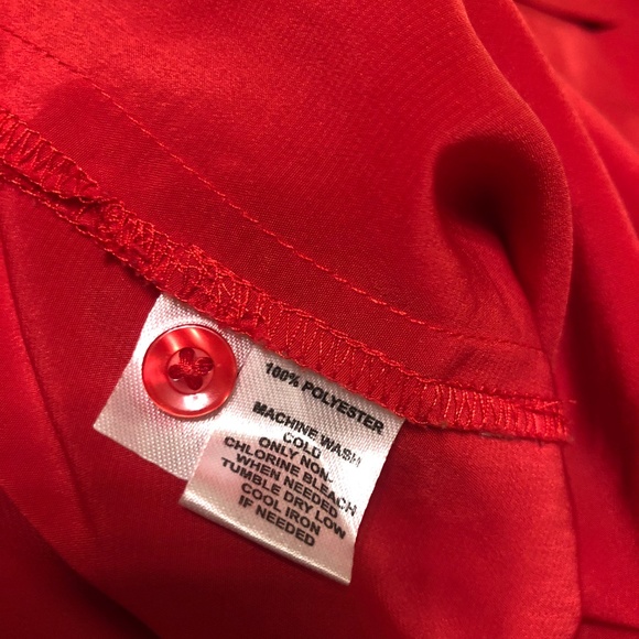 LOFT M coral red popover blouse - Picture 7 of 7